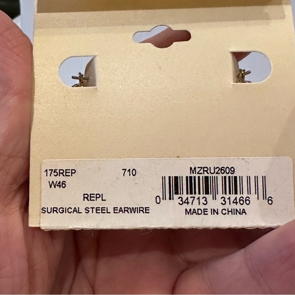 NWT Monet 2 Earrings- Vintage.  Gold tone double hoops w/ surgical steel earwire - Picture 5 of 6